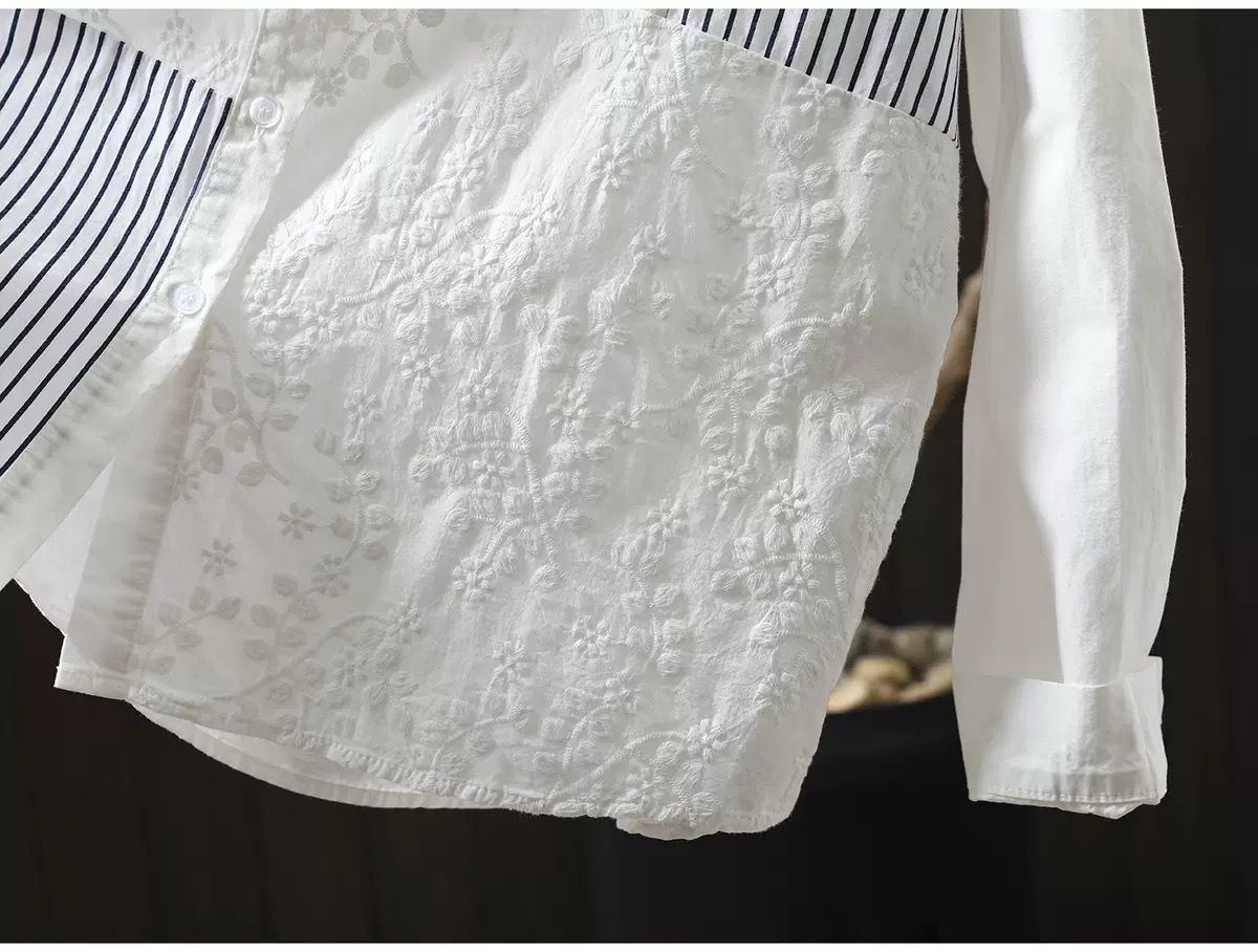 Women’s Floral Embroidered Cotton Shirt