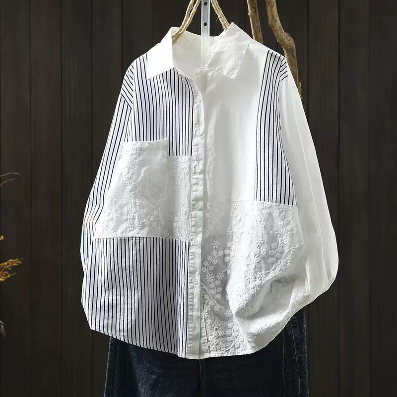 Women’s Floral Embroidered Cotton Shirt