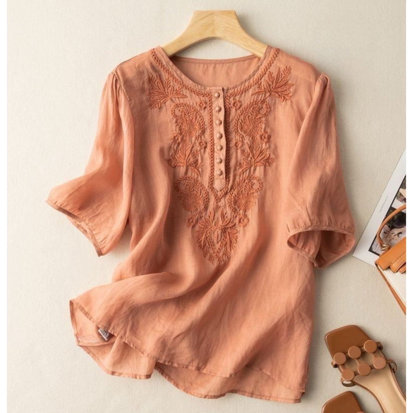 Pure Cotton Embroidered Comfortable Top