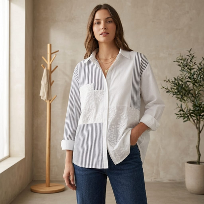 Women’s Floral Embroidered Cotton Shirt