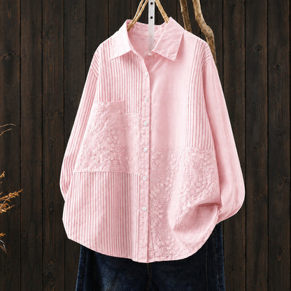 Women’s Floral Embroidered Cotton Shirt