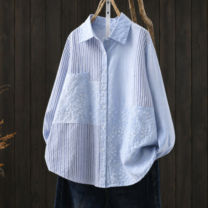 Women’s Floral Embroidered Cotton Shirt